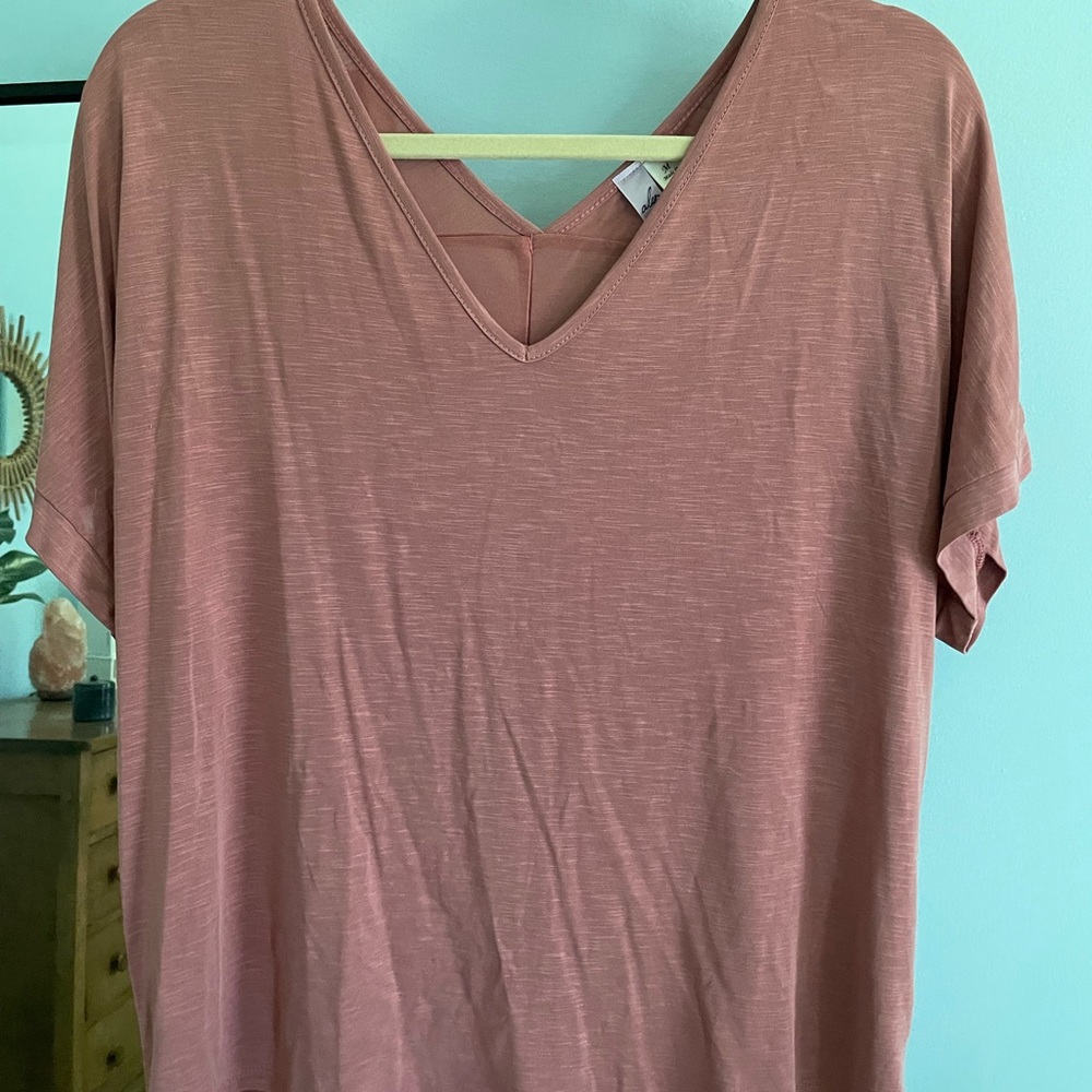 Alya Dusty Rose Relaxed T-Shirt Blouse